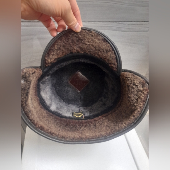 Mumcular - Mens Leather hat (XL) - Black - Vintage - Picture 7 of 11